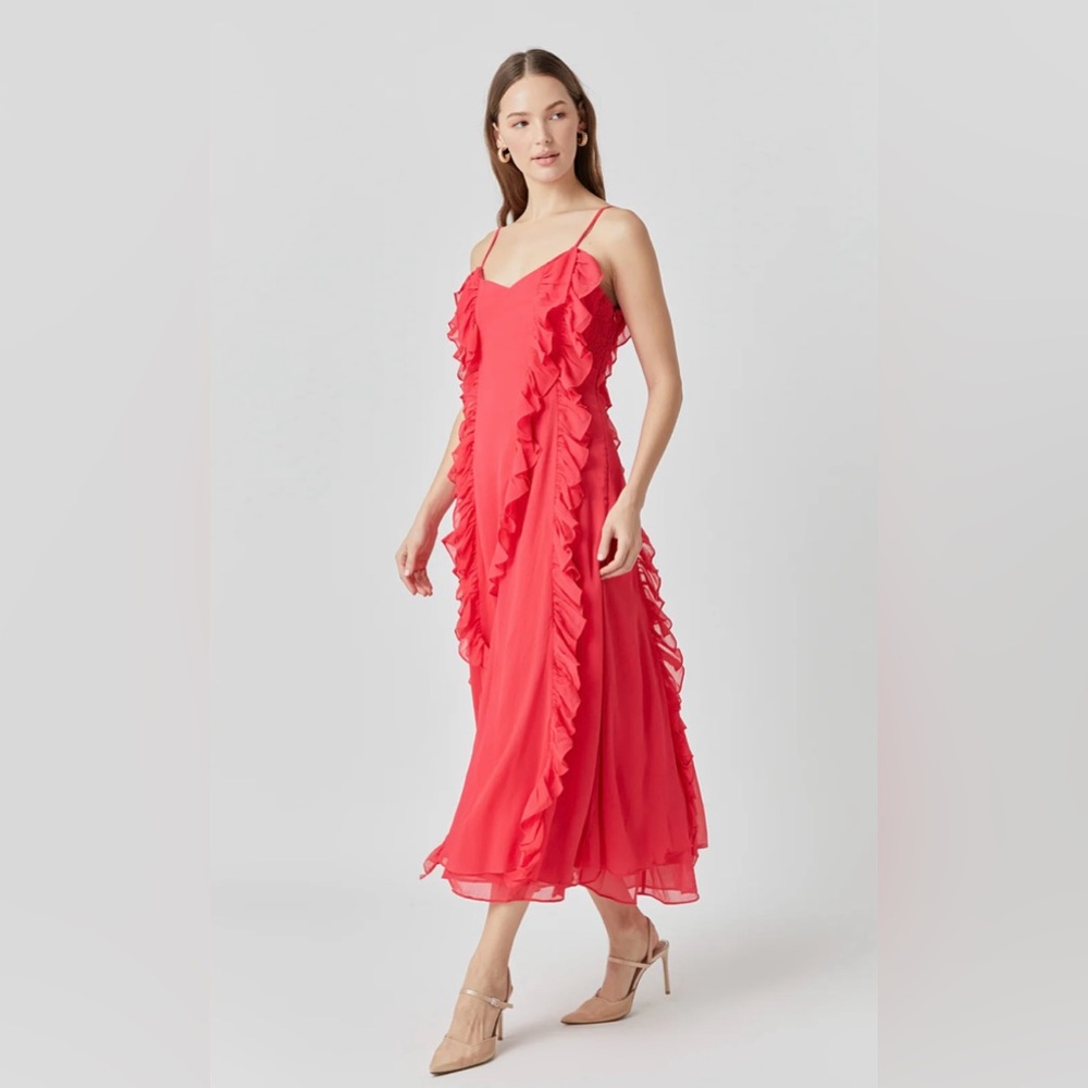 TUCKERNUCK Endless Rose strappy chiffon ruffled dress